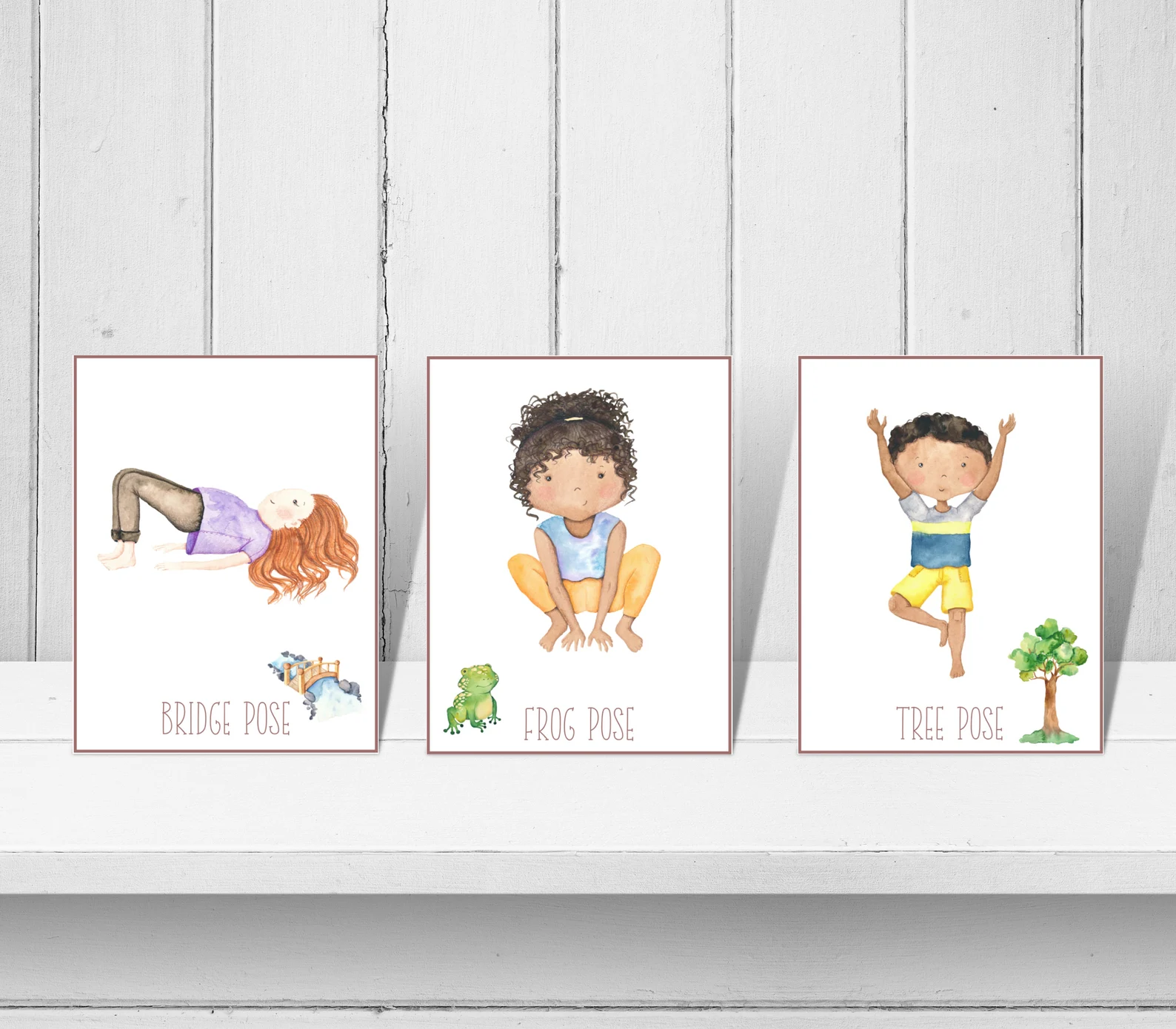 Peaceful yoga session with beautiful cards and calming atmosphere